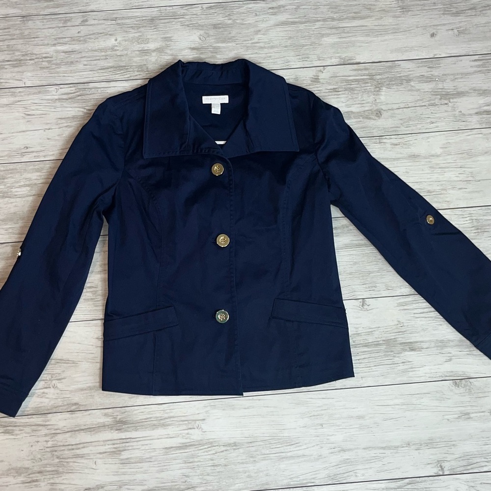 Charter Club Navy Jacket Size Medium Petite